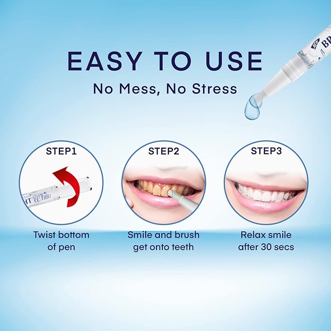 AsaVea Smile Teeth Whitening Pen (4 Pens) for Teeth Whitening, 40+ Uses, Effective, Painless, No Sensitivity, Travel-Friendly, Beautiful White Smile, Mint Flavor