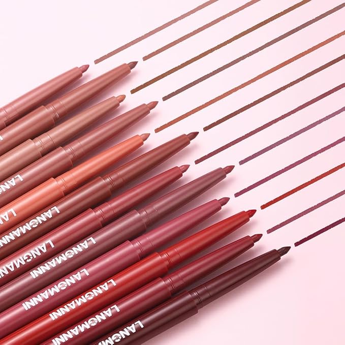 Lip Liner + Lipstick Set (12 Shades) -Matte Lipstick for Women, Silk Finish Hydration Lip Kit, Waterproof Smooth Creamy Texture, Bold to Nude Shades for Everyday & Party Wear, Makeup Gift(10)