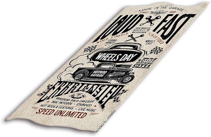 Hotrods Car Hand Towel Old School Vintage Face Towels Suit Travel Sports Pool Swimming Bath Camping Spa Gym Yoga,15x30 Inch