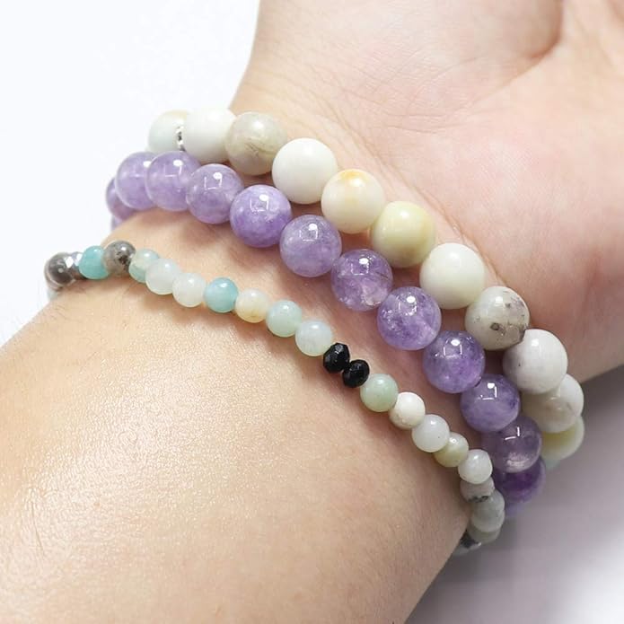 UEUC Tree of Life Yoga Healing Stone Bracelets,Multilayer Lotus Chakra Stone Reiki Bracelet Sets,Anxiety Crystal Natural Stone,for Women Stress Relief