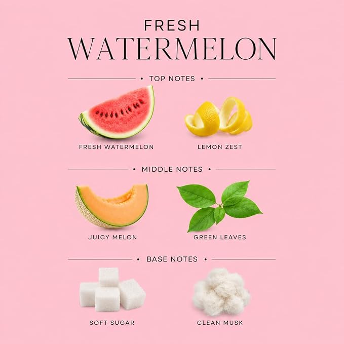 Fresh Watermelon Affinati 10 oz Scented Candle for Home – Long Lasting Fruity Soy Blend Candle with Wooden Wick, Strong Scent Throw Glass Jar Candles, Premium Clean Burning Aromatherapy Gifts