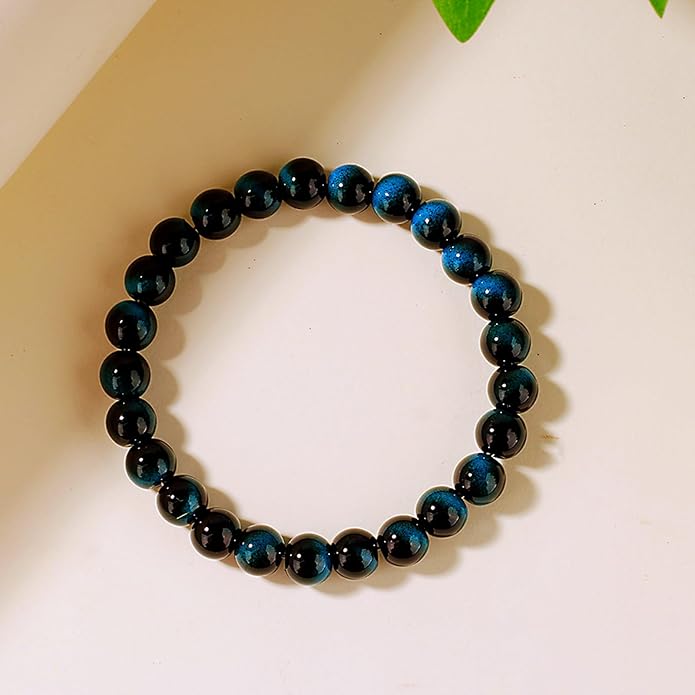 Evil Eye with Hematite Black Obsidian Tiger Eye Stone Triple Protection Bracelets for Men Women, Crystal Healing Stone Bracelet Bring Luck Prosperity and Happiness Jewelry