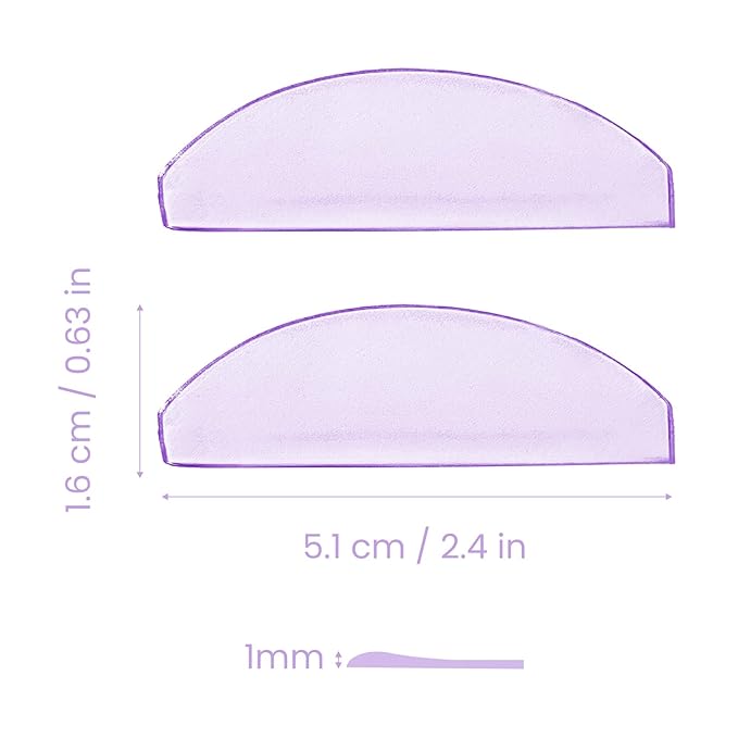 Libeauty 1mm Ultra Thin Flat Lash Lift Shields, Korean Lash Lift Pads for Step 1 Softening Only, Self Adhesive Glueless Silicone Lash Rods with Storage Case, Professional & DIY Supplies, Purple