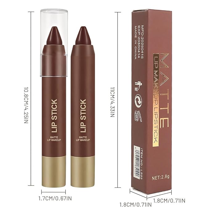 BINGBRUSH 2 in 1 Lip Liner and Lipstick Combo, Matte Lipstick Long Lasting Waterproof Lip Pencil Crayon, Smudge Proof Lip Stain,Hign Pigmented Women’s Lip Makeup(02#Blush Whisper)