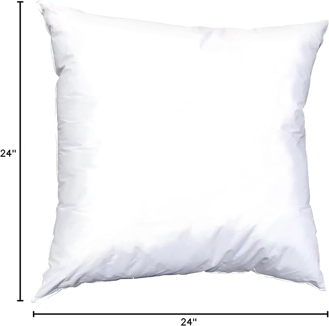 Pillowflex Synthetic Down Pillow Insert 24x24 in - Karate Chop Pillow | Large Square Euro Sham Form, Plush Polyester Cotton Blend, Cloud-Like Comfort, Clump-Resistant Fill, Smooth Elegant Finish