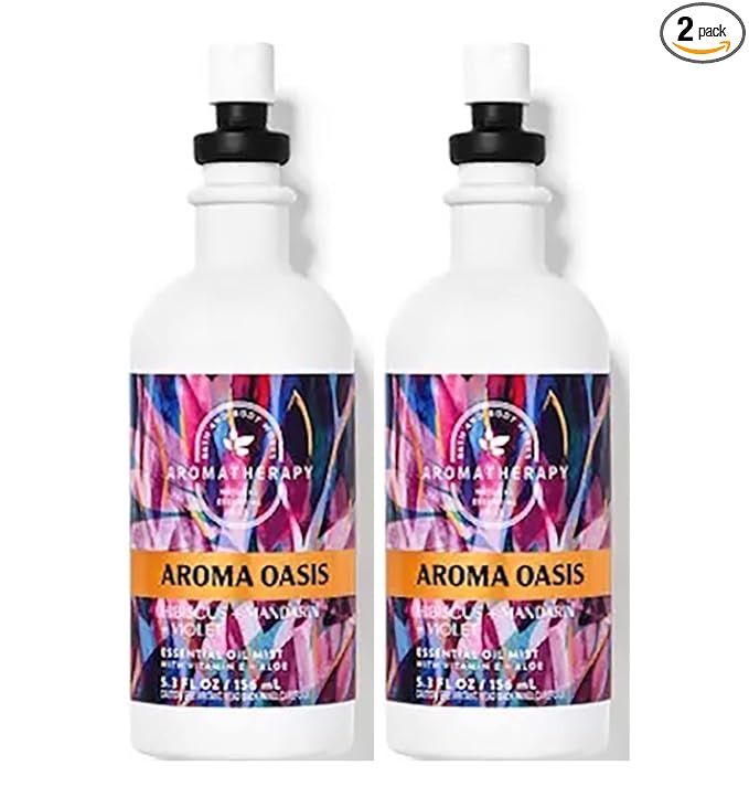 Bath & Body Works Aromatherapy Pillow Mist, 5.3 Fl Oz, 2-Pack (Hibiscus Mandarin Violet)