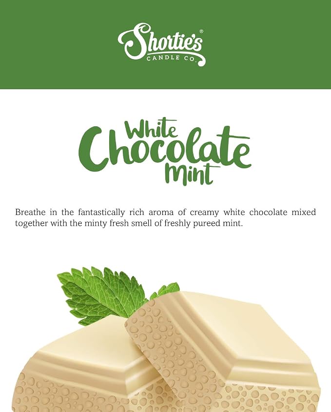 Shortie's Candle Company White Chocolate Mint Premium Wax Melts 4 Pack - 12 Oz., Strong & Long Lasting, Non-Toxic - Made with Essential & Natural Oils - Formula 117