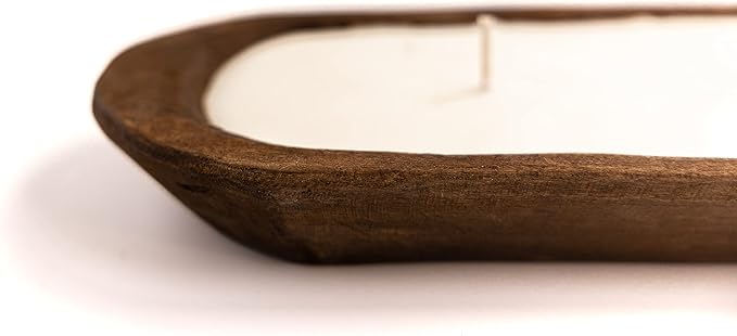 Red Barn Candle Company Wood Dough Bowl Candles | 100% Natural Soy Wax & Essential Oil Infused | Odor Eliminating + Pet Safe | Scented Candle Gifts for Men & Women (Gingerbread, 5-Wick)
