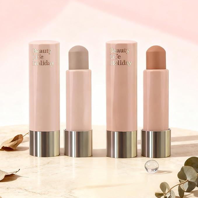 Cool Toned Contour Stick, Natural Matte Cream Contour Stick, Lightweight and Smooth Cream Bronzer Stick for Face Shaping Contouring Makeup, Portable Travel Size, 1 Gray Brown