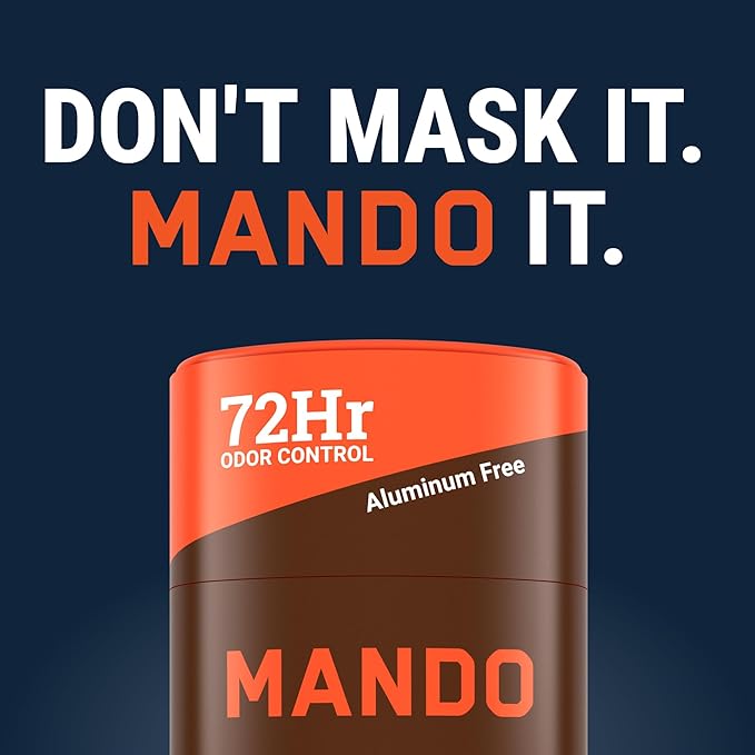 Mando Whole Body Deodorant For Men - Smooth Solid Stick - 72 Hour Odor Control - Aluminum Free, Baking Soda Free, Skin Safe - 2.6 Ounce (Pack of 2) - Cedar Grove