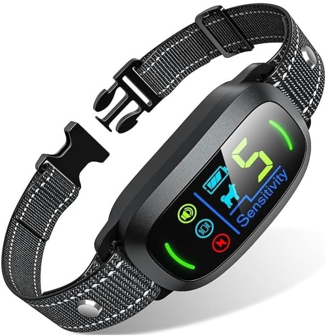 Bark Collar, Dog Bark Collar for Large Medium Small Dogs,Smart Bark Collar,Rechargeable Anti Barking Training Collar with 8 Adjustable Sensitivity,Bark Shock Collar with Beep
