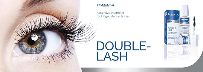 Mavala Double Lash Nutritive Eyelash Serum for the Appearance of Longer Lashes, Natural Looking, Denser Lashes + Eyebrows, 0.3 Ounce Bottle (1 Pack)