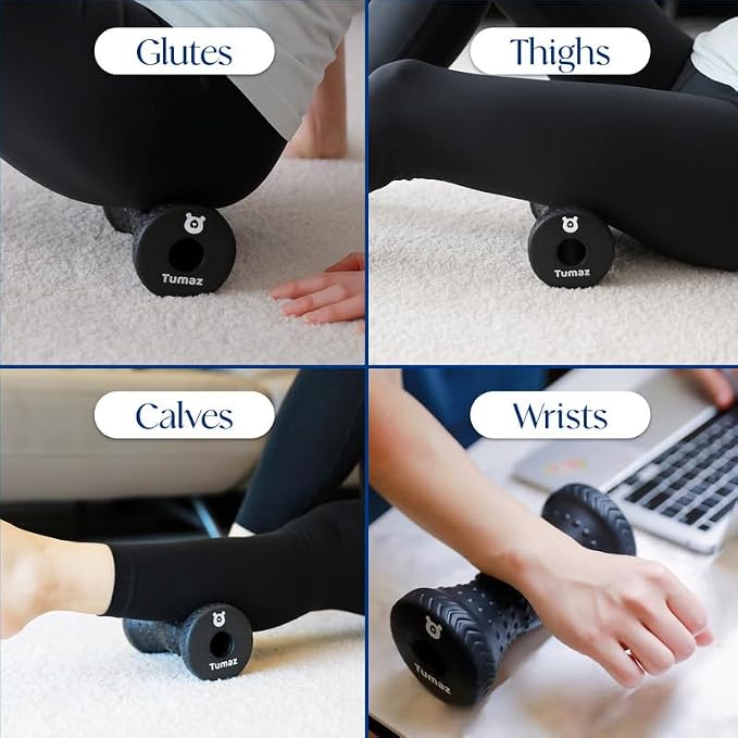 Tumaz Foot Roller for Plantar Fasciitis Relief,Foot Massage Roller for Alleviate Planter Fasciitis Pain,Arch Pain,Trigger Points & Deep Tissue, Portable - Reflexology Tool,Black