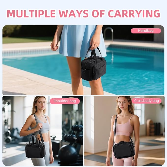 mini gym bag for women, travel duffel bag with wet pockets and Shoe Compartment,Lightweight carry on weekender duffel, water resistant,for sports,yoga,dance,pink