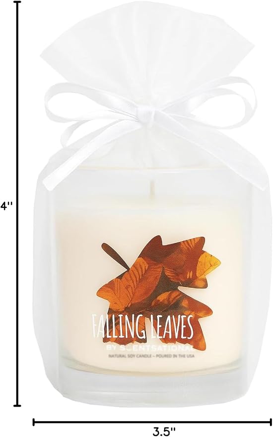 Scentsational Falling Leaves Soy Candle – 11 Oz Jar Candle with Cozy Autumn Scent – Non-Toxic Fall Candles for Home Decor, Gifting & Seasonal Ambience – Hand Poured Soy Blend Scented Candles