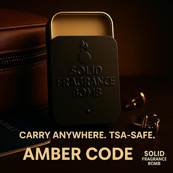 – Premium All-Natural Solid Cologne for Men & Women | Long-Lasting, TSA-Safe, Alcohol-Free, Halal, Handmade Travel Fragrance Balm (Amber Code)