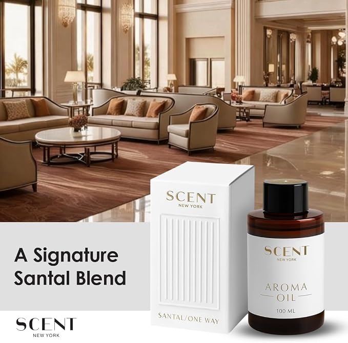 Scent New York Santal Aroma Essential Oils for Diffuser - Fragrance Aroma Oil for Diffuser Refill - Aromatherapy Room Fragrance - Home Scent 3.38 fl oz (100 ml)