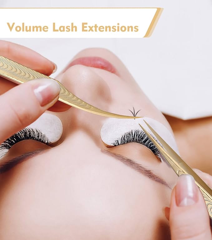 Ms.Queen Lash Extension Tweezers-Dolphin Shape Tip Isolation Tweezers for Classic Volume Eyelash Extensions,Dolphin