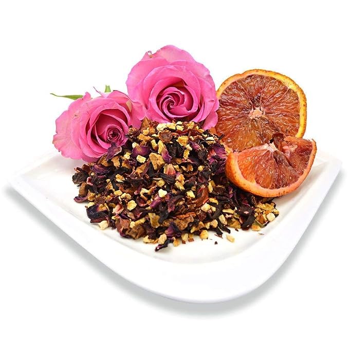 Organic Positively Tea Company, Blood Orange Vanilla Rooibos Tea, Loose Leaf, 16 Ounce