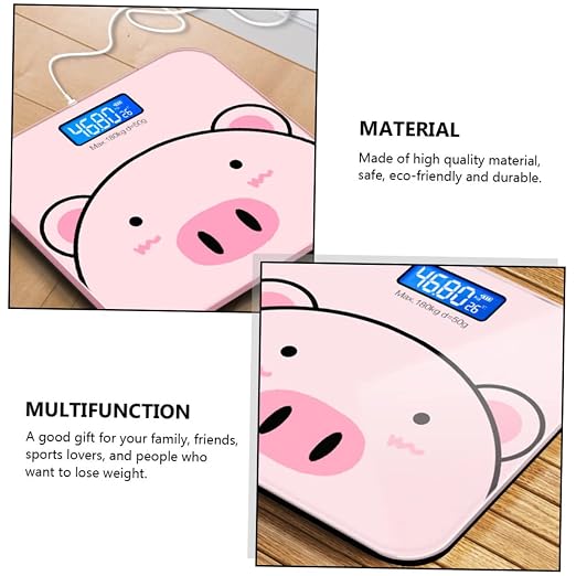 Outanaya 1pc Digital Body Weight Scale Multi- Scale Tempered USB Charging LCD Display for Home Bathroom