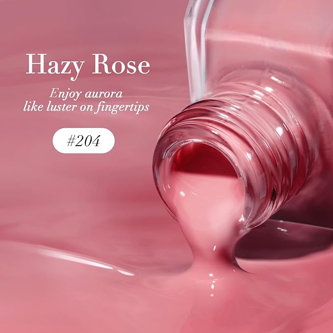 AZUREBEAUTY Valentine's Nail Polish, Hazy Rose Quick Dry Nail Lacquer Natural Strengthening Treatment Kit DIY Salon at Home Women Gifts 0.34 fl oz