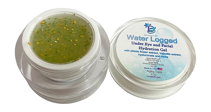 Diva Stuff Water Logged Under Eye and Facial Hydration Gel With Albiza Flower Extract, Tremella Extract, Hyaluronate and Black Algae