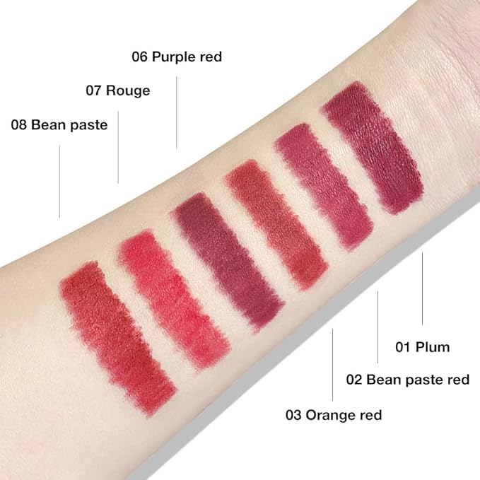 evpct Silky Lip Liner Pencil Retractable, Bean Red Smooth Lip Liner Creamy Velvet Lipliner Long-Lasting for Korean Makeup Contouring Matte Lip High Pigmented Rich Colors Crayon Lipstick Pen 08