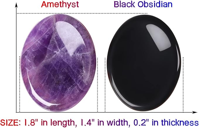 QINJIEJIE 5PCS Worry Stone for Anxiety Crystals Thumb Stones Pocket Gemstones Meditation Accessories Oval Shaped Crystal Natural Reiki Relax Therapy Palm Stone Relief Sets Spiritual Gifts for Kids