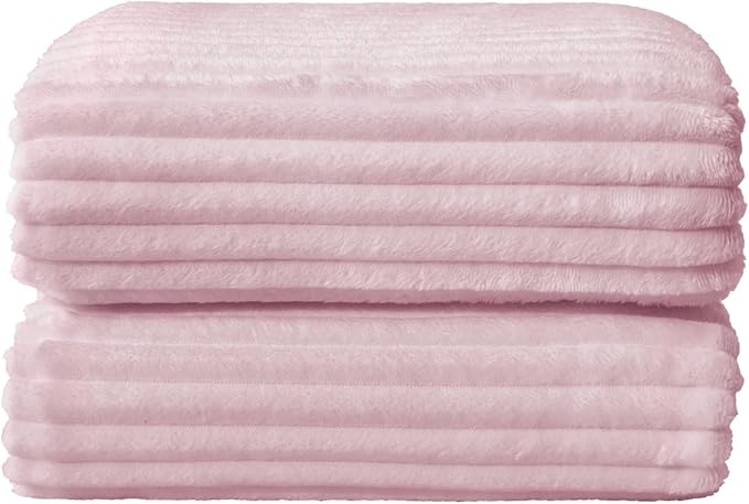 BEDELITE 3D Ribbed Cherry Blossom Fleece Twin Blanket for Bed, 60x80 Inch | Soft Warm Decorative Fluffy Blanket, Cozy Plush Lightweight Fuzzy Throw Blanket for Couch Sofa Room Decor, Gift for Women