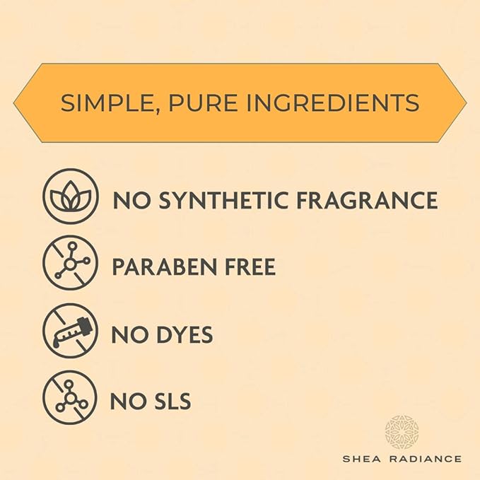 Shea Radiance P.U.R.E. Whipped Shea Butter with Colloidal Oatmeal - Whipped Body Butter Blended with Skin Soothing Oatmeal & Moisturizing Rice Bran Oil | Unscented (5 oz)