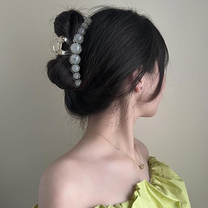 Plastic Hair Claw Clips, 5.5 Inch Extra Large Vintage Hair Jaw Clips, Non-Slip Strong Hold Elegant Hair Ornaments Barrettes for Women Lady Girls (2 Pack)