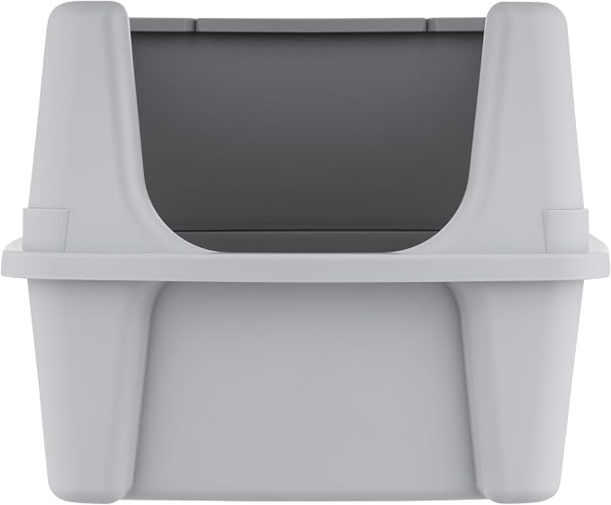 IRIS USA Large High Sided Cat Litter Box, Scatter Shield | Diggers & Scratchers, Deep Basin Design, Extra Deep Pan, Kick-Proof Sides, Stain Resistant Surface, Keeps Floor Clean