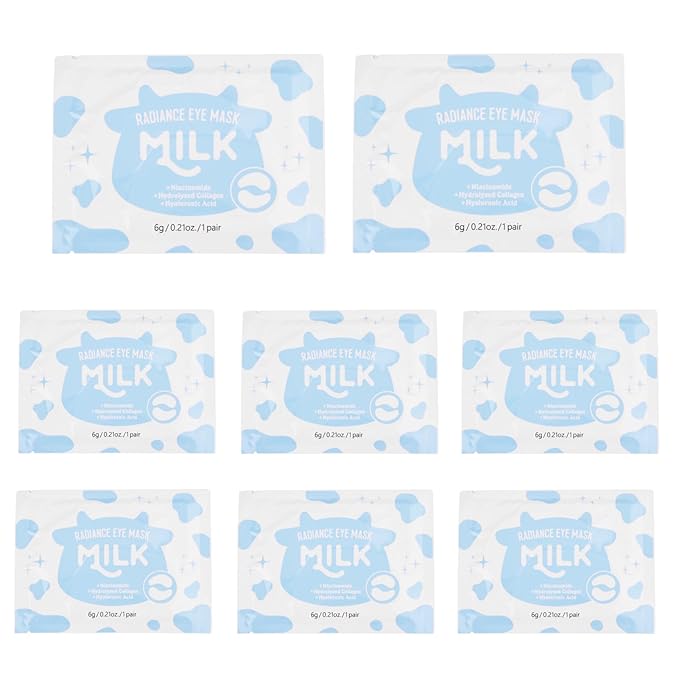8PCS Hydrogel Eye Patch, 6g Moisturizing Milk Single Eye Mask Hydrogel Pads, Ideal for Women Dark Circles, Dryness Around Eyes, Reduce Skin Wrinkles, Puffy Eyes