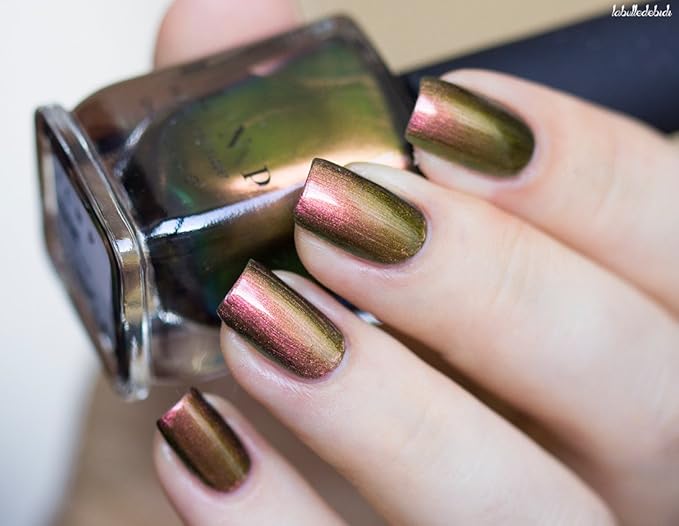 ILNP Highline - Pale Gold, Pinkish Bronze, Light Green Ultra Chrome Color Shifting Nail Polish