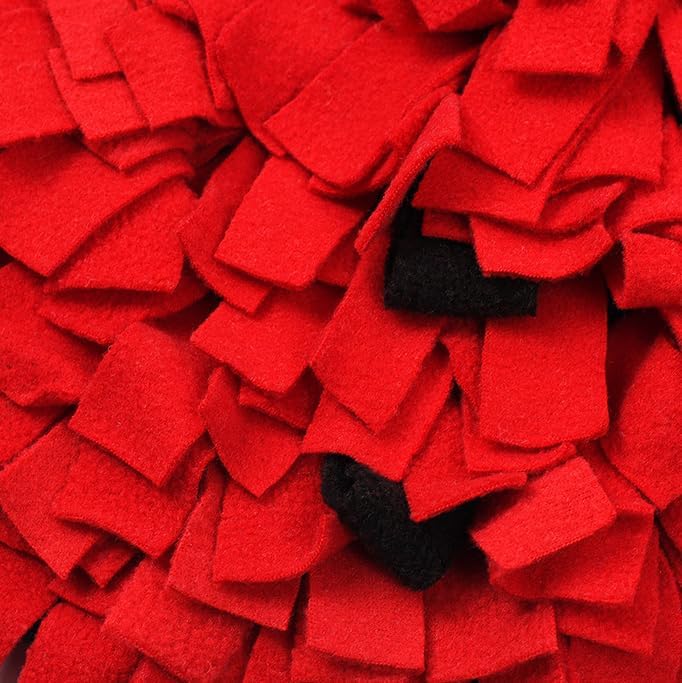 Vedem Small Animal Snuffle Mat Fleece Foraging Mats Interactive Feeding Toy Rabbit Guinea Pig Rat Hamster Anti Slip Treat Dispenser (Strawberry)