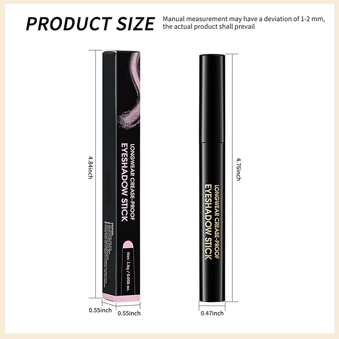 Erinde Waterproof Eyeshadow Stick, Cream Eye Shadow Stick, Long-Lasting, Crease-Proof, Cream to Powder Buildable & Blendable Eye Shadow Pencils Crayon, Vegan & Cruelty-Free, 01 Caramel
