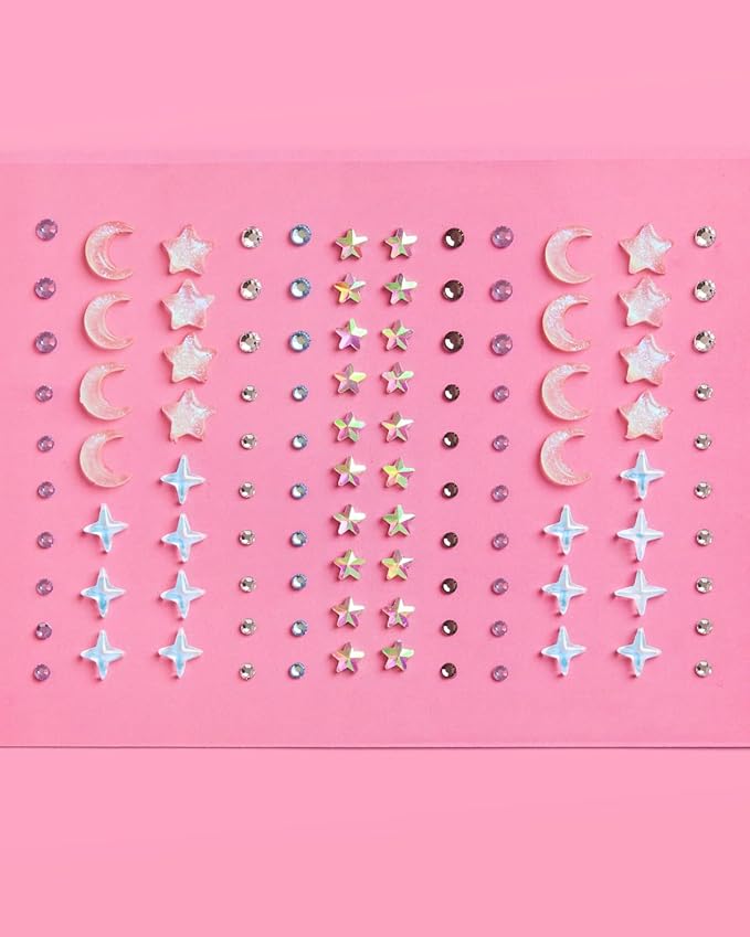 xo, Fetti Celestial Face Eye Gems - 110 pcs. | Astrology Bachelorette Face Stickers, Birthday Rhinestone Accessory, Concert Party Decorations, Zodiac Rave Supplies