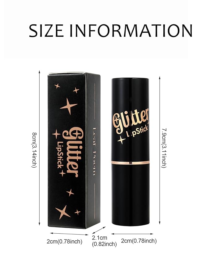 Brown Red Metallic Glitter Lipstick Long Lasting, Diamond Nude Shimmer Lip Gloss High Pigmented Matte Lip Stick for Women, Sparkling Shiny Transfer Proof Non Stick Tinted Lip Color Balm Makeup-04