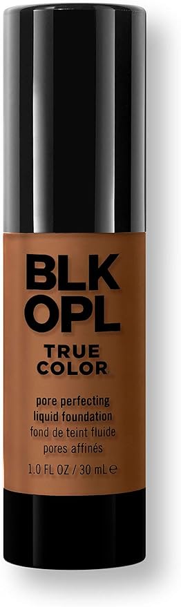 BLK/OPL TRUE COLOR Pore Perfecting Liquid Foundation, Warm Almond — enriched with Vitamins C & E, paraben-free, fragrance-free, cruelty-free