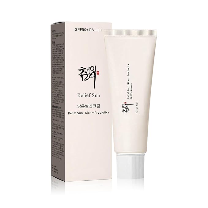 Organic Korean sunscreen SPF50+, PA++++ Riceand Probiotics | Korean Skin Care Solution for All Skin TypesNourishing Skin Protection and UV Def(1PCS)