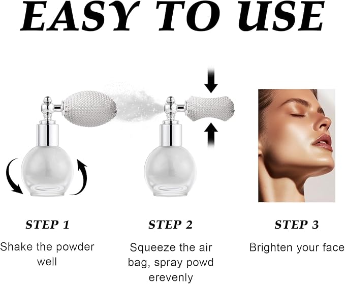 Hair and Body Glitter Spray, Holographic Glitter Highlighter Powder, Face Body Clothes Shiny Glitter, Loose Shimmer Hairspray Festival Rave Prom Accessories (Silver)