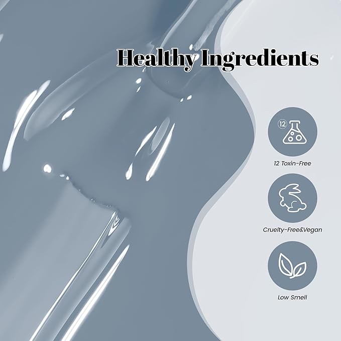 YTD Likomey Gray Blue Gel Nail Polish,15ml Salon Home DIY Manicure and Pedicure Fall Winter Soak Off UV Color Varnish,CS456