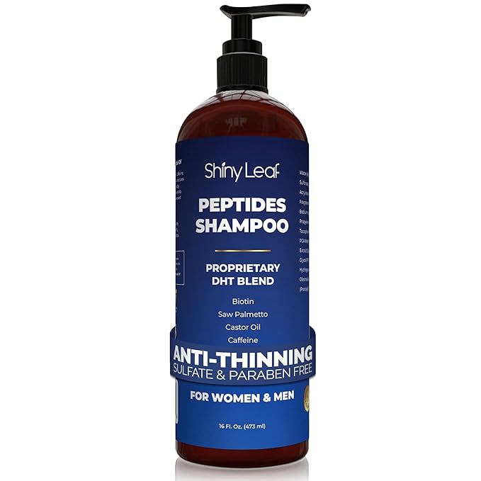 Anti-Thinning Peptide Shampoo – Sulfate Free Thickening & Hydrating DHT Shampoo With Biotin, Caffeine & Saw Palmetto, Formulated For Women & Men, Safe For Color-Treated & All Hair Types, 16 fl.oz