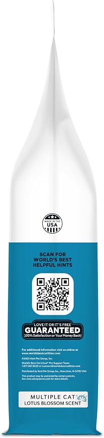 World's Best Cat Litter, Lotus Blossom Scented, Odor Control, 32 lb Bag