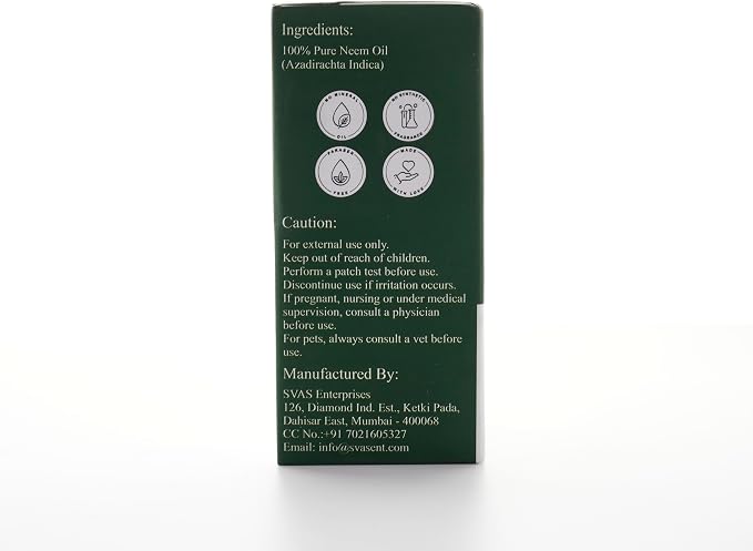 100% Pure Neem Essential Oil | Natural Skin & Acne Care, Scalp & Hair Nourishment, Undiluted Ayurvedic Beauty Oil – 1 fl oz, 30 ML