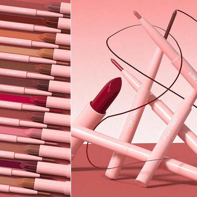 2 in 1 Matte Lipstick Lip Liner Pencil Set,Dark Red Waterproof Lip Stick Lip liner Combo for Old Women Long Lasting Lipstick,labiales mate 24 horas originales