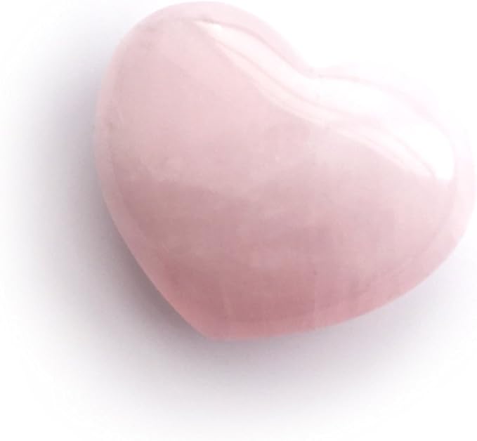 Polar Jade Rose Quartz Heart Stone 45mm(1.8") Crystal Heart Chakra Healing, Reiki & Meditation