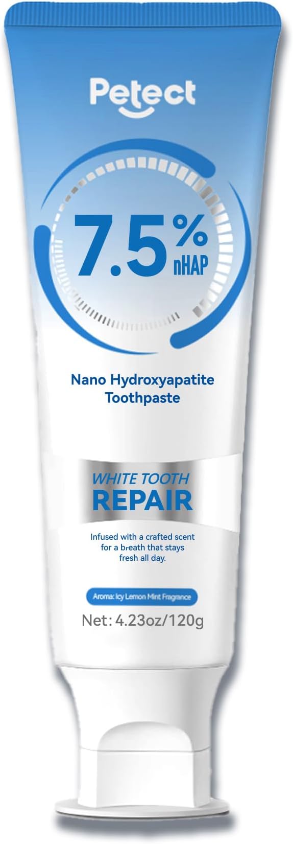 PETECT Hydroxyapatite Toothpaste, ICY Melon Mint, Enamel Protection Formula, Tooth Strengthening, Fresh Breath, Daily Use for Oral Health 4.23 OZ