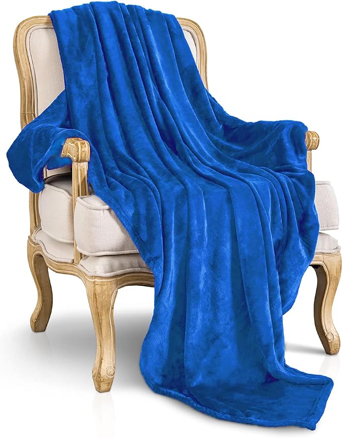 Royal blue Fleece Plush Throw Blanket 50"x60"for Couch Fuzzy Cozy Flannel | Super Soft Lightweight Microfiber Blanket for Sofa Bed bedroom Home Decor All Season,Birthday Gifts for Women Mom Adult