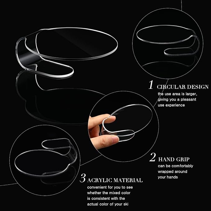 2 Pieces Makeup Mixing Palette Makeup Mixing Tray Acrylic Foundation Palette Clear Eyeshadow Hand Cosmetic Foundation Dish Handheld for Blending